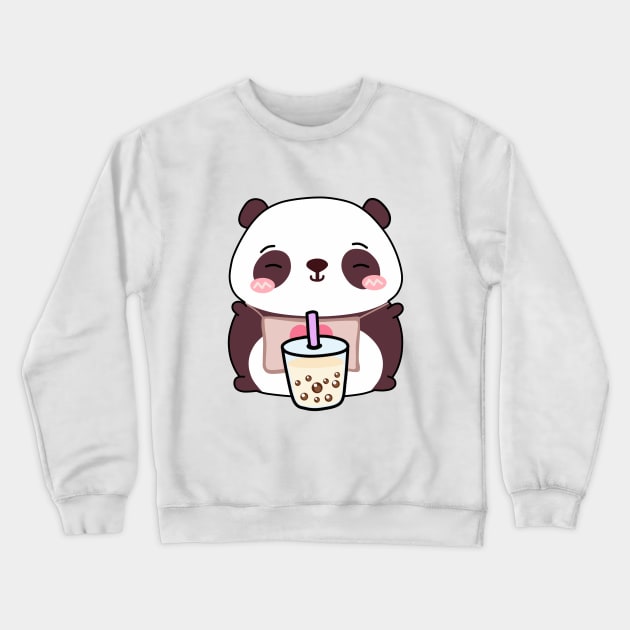 Cute Little Panda Loves Boba! Crewneck Sweatshirt by SirBobalot